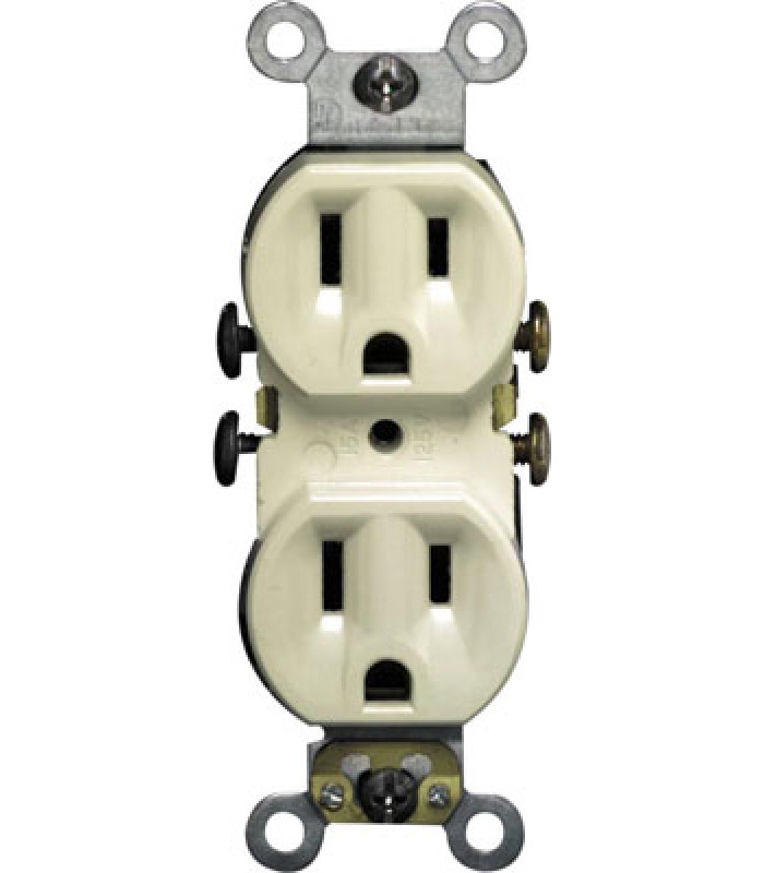 Duplex electrical receptacle 15a - Ivory