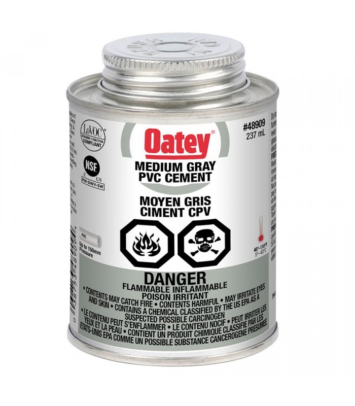 Ciment PVC Oatey gris moyen 236 mL