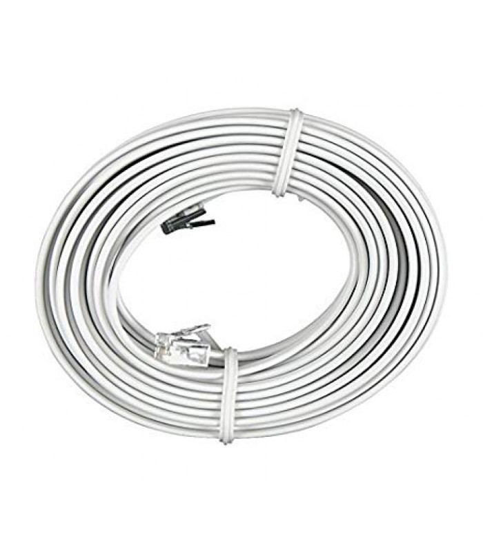 GE Telephone Line Cord 4C RJ11 15ft White