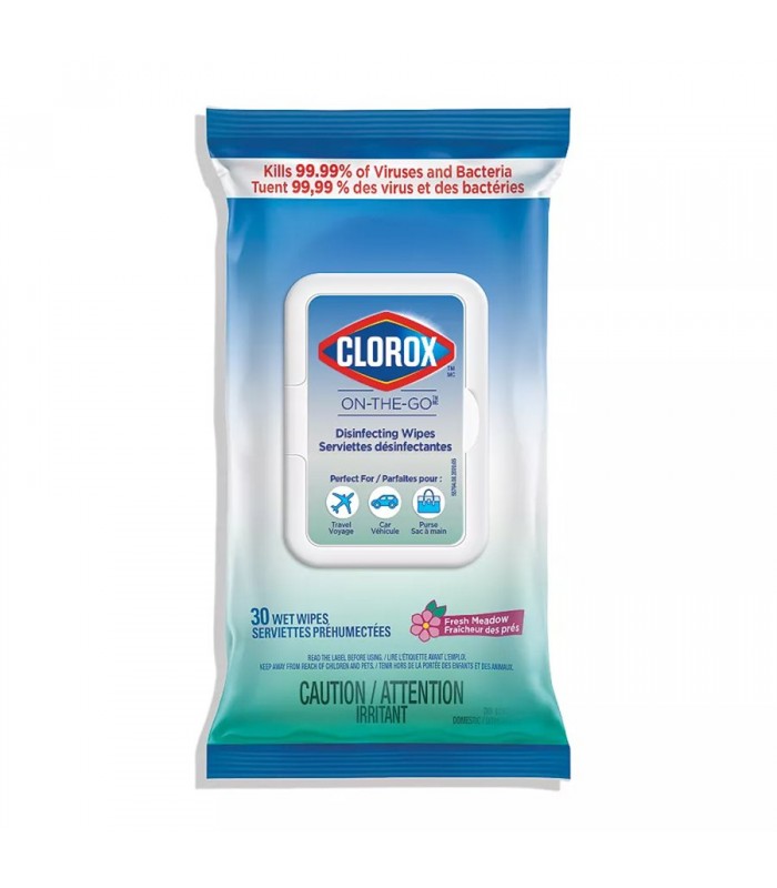 Clorox On-The-Go Lingettes désinfectantes Fraîcheur des prés - Paquet de 30