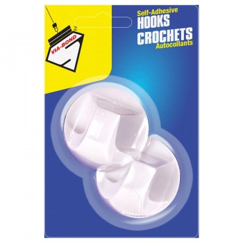 Crochet Via-Bond auto-adhésif grand rond - paquet de 2