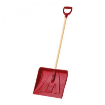 POLARWAVE Kids Snow Shovel with Wood Shaft - Red