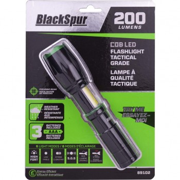 BlackSpur COB LED Flashlight Tactical Grade 6 Mode