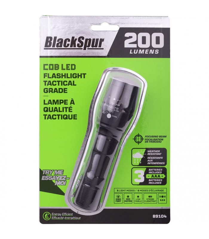 BlackSpur COB LED Flashlight Tactical Grade 5 mode