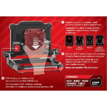 RedTools LED Work Light - 18V to 21V - 20W