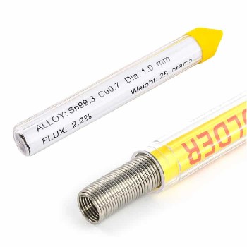 Fil à souder sans plomb - SN99.3% / Cu 0.7 - Flux 2.2% - Tube de 17g