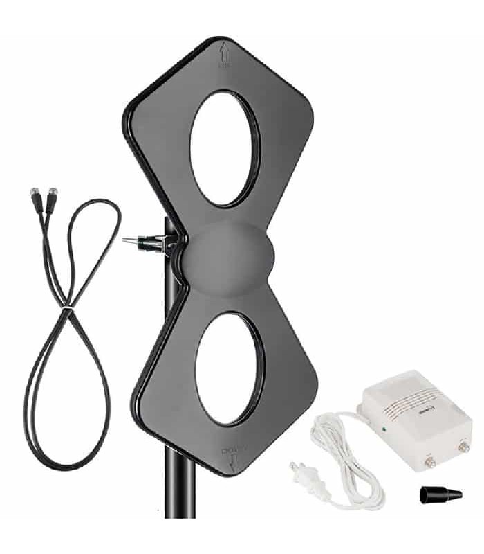 VHF/UHF Outdoor/Indoor TV Antenna with Amplifier