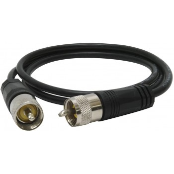 TruckSpec 3' CB Antenna Coax Cable with PL-259 Connectors, Black