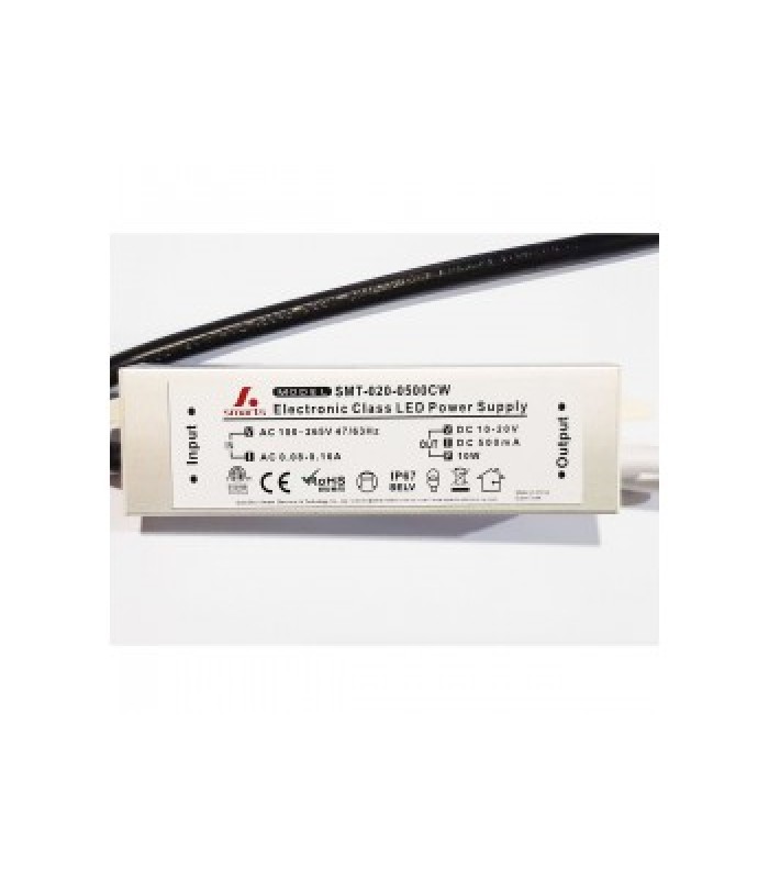 Transformateur DEL voltage constant, entrée 100-265v, sortie 0.5 Amp, 12VDC IP67, Certifié