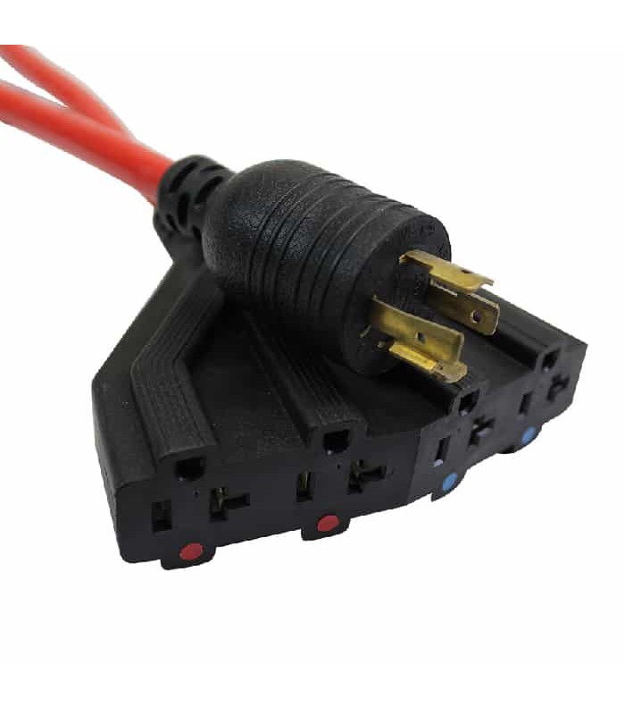 5-20R 4-Outlet Generator Cord - 250V - 20A - 61cm