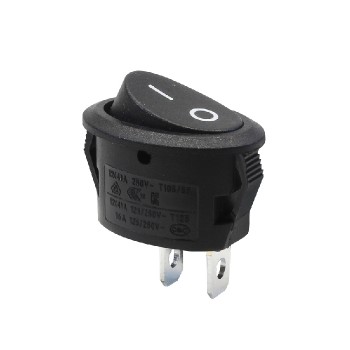 Interrupteur à bascule ON/OFF - SPST - 2 pins - 125V - 12A - Noir