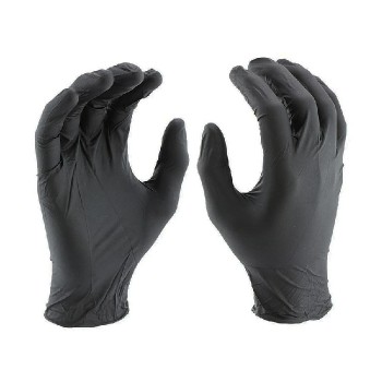 Disposable Nitrile Gloves - Black - Large - Box of 100