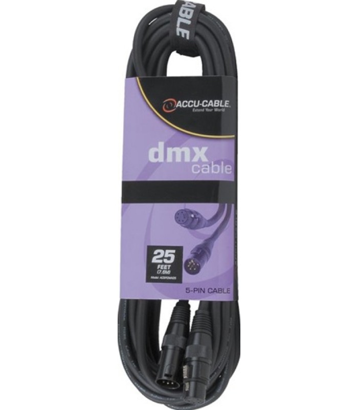 Accu-Cable 5 Pin DMX Cable 25ft. (7.62m)