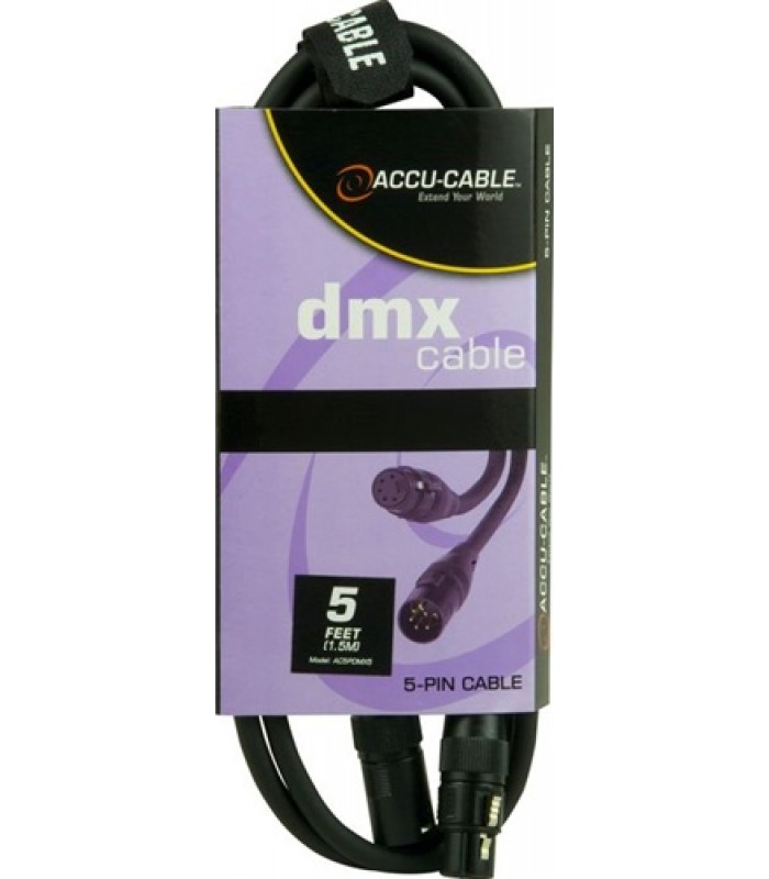 Câble DMX 5-Broches 5 pi. (1,5m) de Accu-Cable