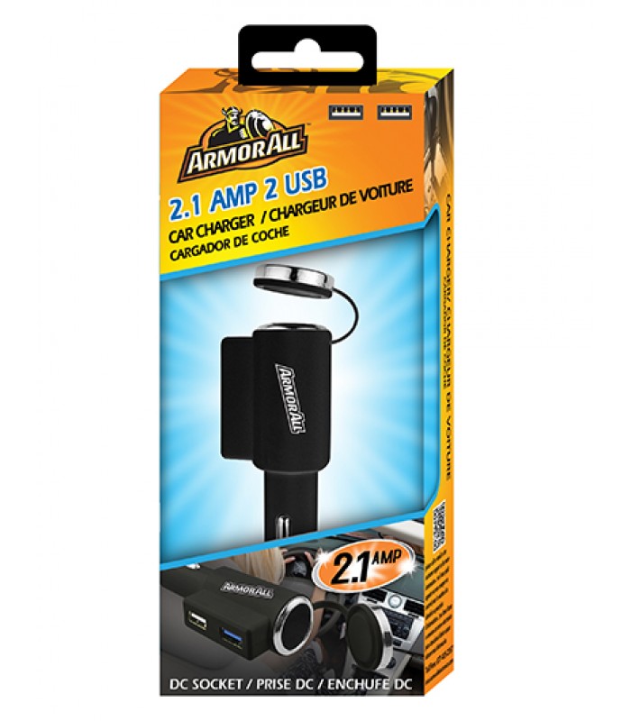 Chargeur de voiture 2.1A, 2 ports USB de Armor All