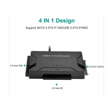 Ensemble adaptateur de disque dur externe de convertisseur USB 3.0 vers IDE et SATA 2.5