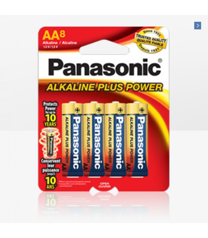 Panasonic AAA Alkaline Plus Battery Retail Pack - 8 Pack