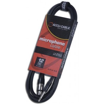 Accu-Cable 12ft Pro-Audio XLR Female to 1/4in Male Cable