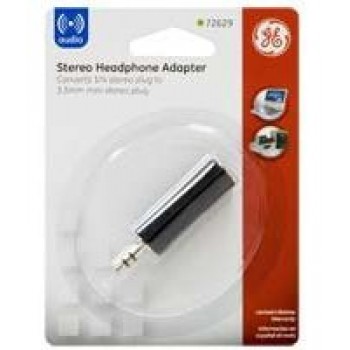 GE 72629 Stereo Headphone Adaptor, 6.3mm female to 3.5mm male