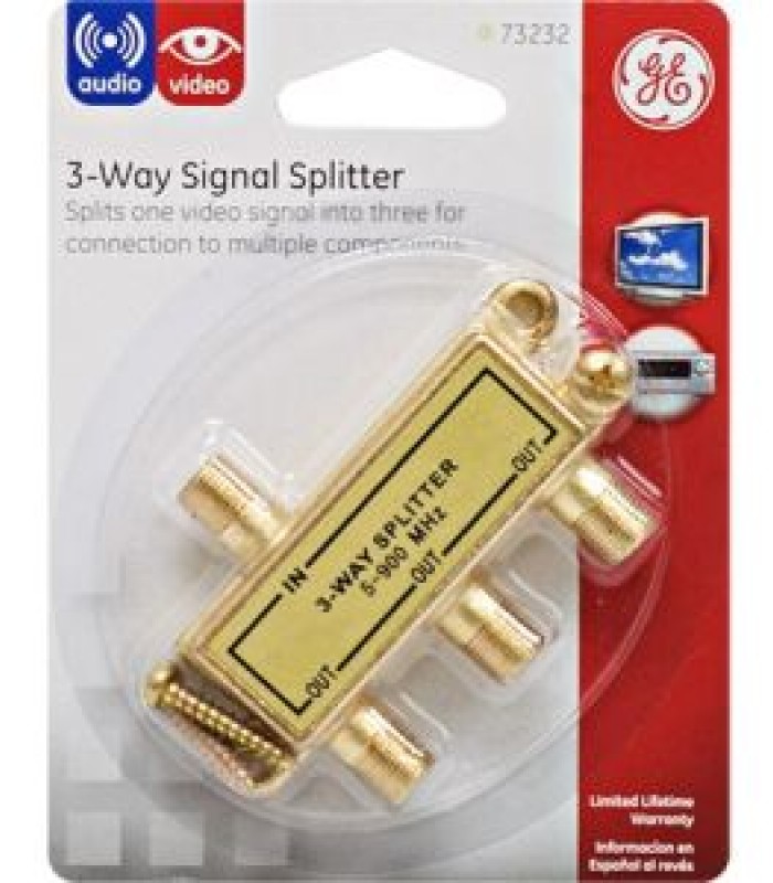 General Electric 3-Way 5-900Mhz Signal Splitter - Nickel