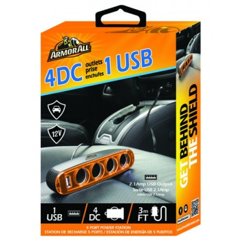 Armor All 12V Charger w 4DC & 1 USB Port