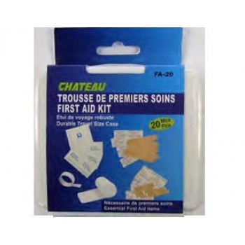 Trousse de Premier soins - Paquet de 20 - Étui de voyage robuste