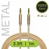 BOOST Tangle-free double braided nylon audio cable with metal ends and gold plated connectors.Length - 3.3 ft. (1 m)