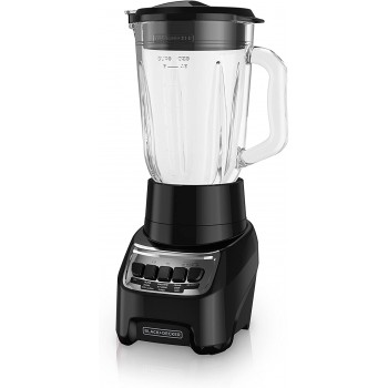 Mélangeur multifonction Black & Decker PowerCrush avec bocal en verre de 6 tasses, noir - Recertifié