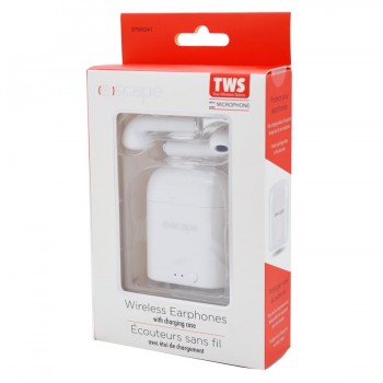 TWS wireless stereo earphones with charging station + microphone