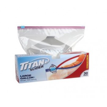 Sacs refermables Grand Format pour congélateur Slider de Titan - Paquet de 30