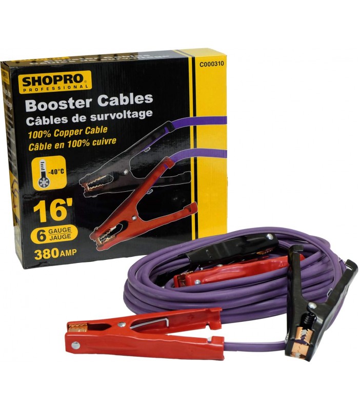 SHOPRO Booster Cables 6 Gauge 16 ft.