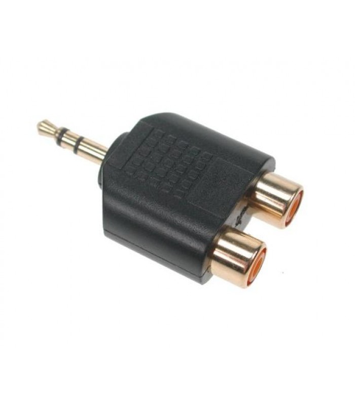 Global Tone 3.5mm Stereo Male to Dual RCA Female Audio Adapter