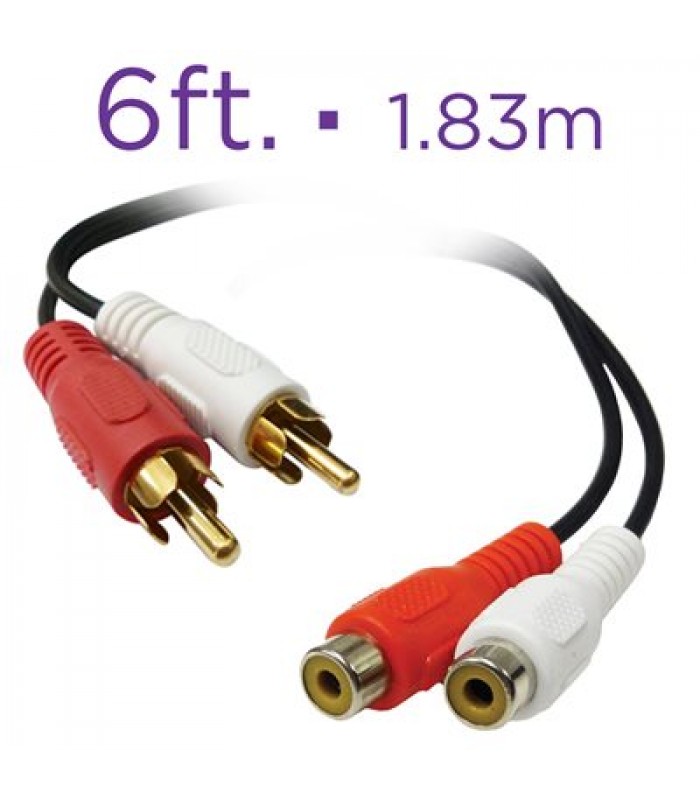 Dual RCA cable - male to female Extends the length of a dual male to male RCA cable 6 ft.