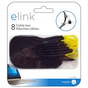 Attaches-cable en velcro paquet de 8 de eLink