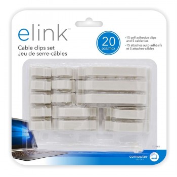 15 self-adhesive clips and 5 cable ties