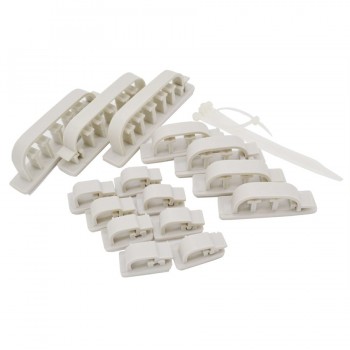 15 self-adhesive clips and 5 cable ties
