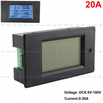 DC 20A LCD Tension Courant KWh Watt batterie de voiture Panel Power Monitor