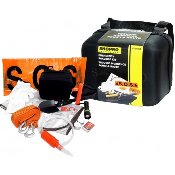 Trousse d'urgence routière de 14 pièces de SHOPRO