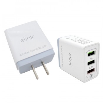 eLink 3-port USB wall charger with quick charge 3.0