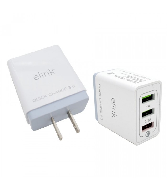 eLink 3-port USB wall charger with quick charge 3.0