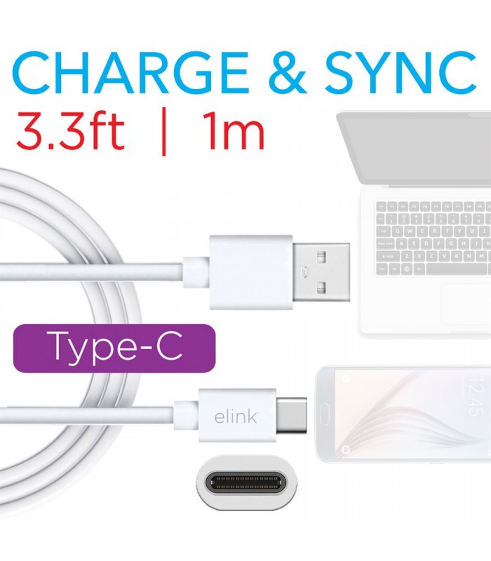 eLink 3.3ft. Type-C usb 2.0 cable