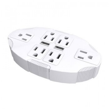 Bloc de chargement à 6 prises avec mise à la terre et 2 ports USB avec puissance totale de 3.1A de eLink