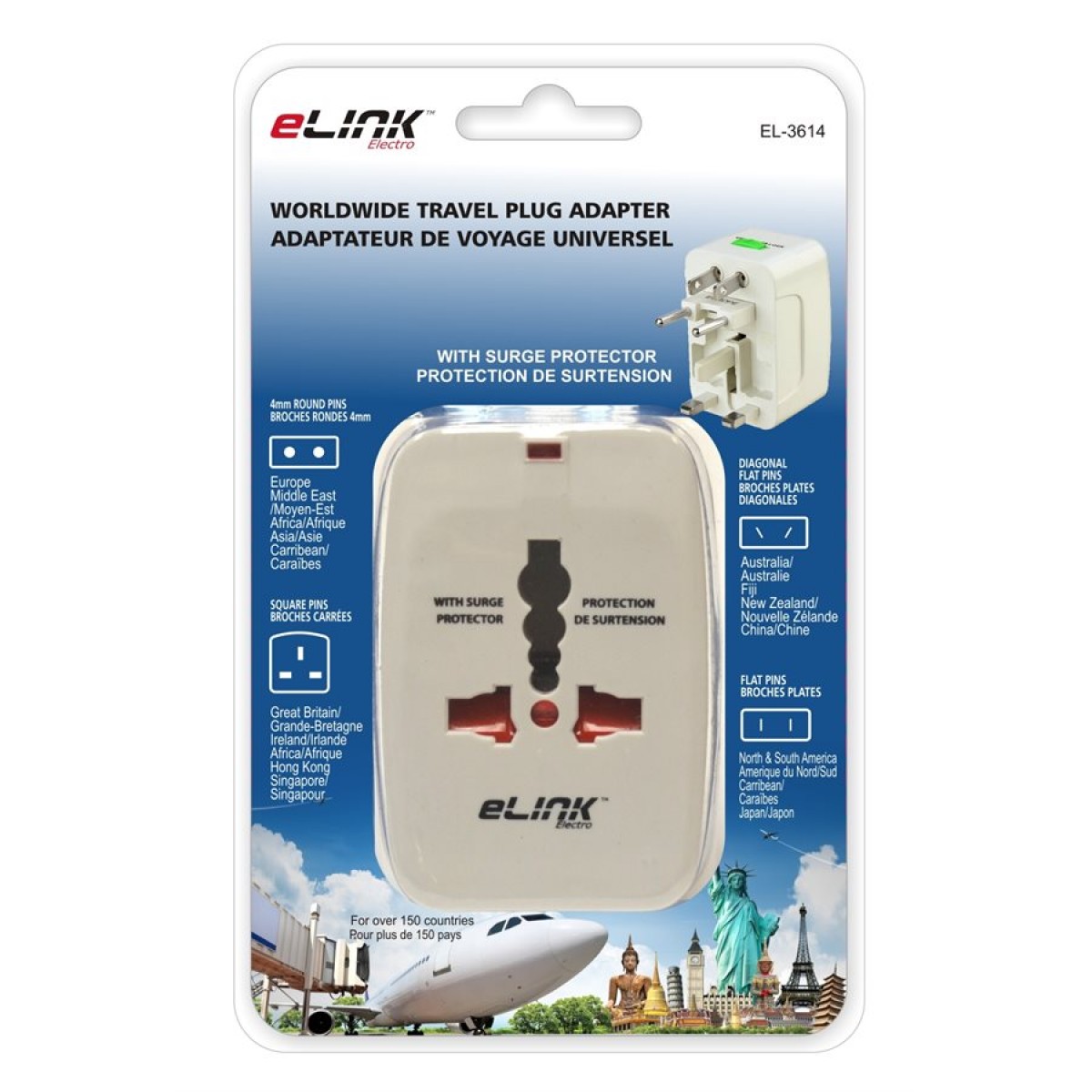 Elink All In One Universal World Travel Adapter 150 Countries