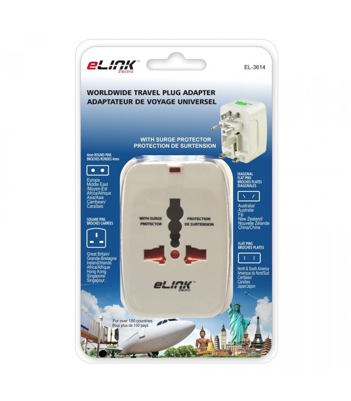 eLink all-in-one universal World Travel Adapter 150 countries