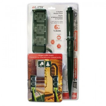 Poste d'alimentation à 3 prises avec mise à la terre