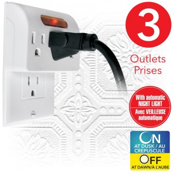 eLink 3-Outlet tap with automatic night light