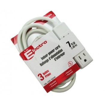 Indoor power cord 7ft (2.13m) 3 outlets