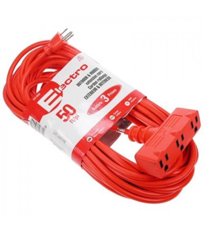 Outdoor & Indoor Extension Cord, 50-ft 3-Outlet