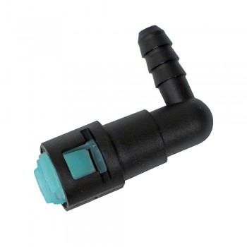 Nylon Fuel Line Quick Connector 3 / 8" - 90 degree Elbow to 10 mm