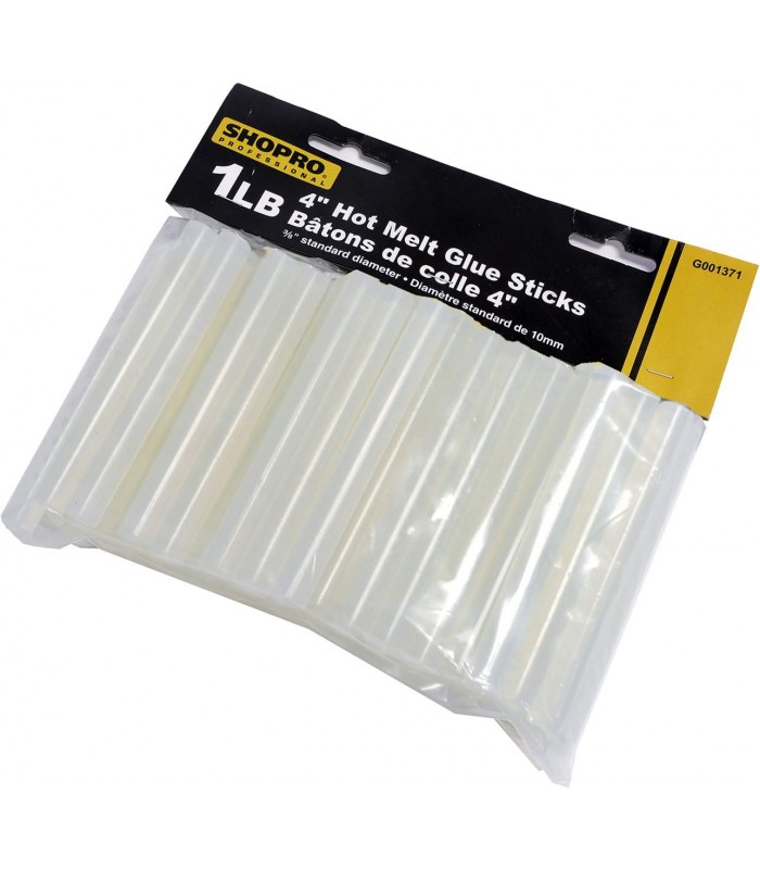 SHOPRO 4 in. Glue Sticks 12mm Diameter Clear - 1 lb